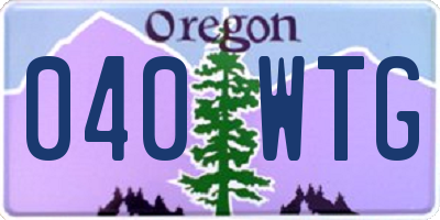 OR license plate 040WTG