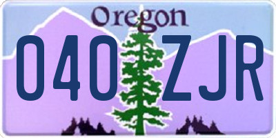OR license plate 040ZJR