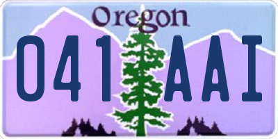 OR license plate 041AAI
