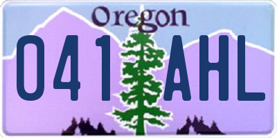 OR license plate 041AHL