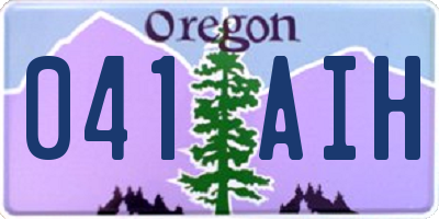 OR license plate 041AIH