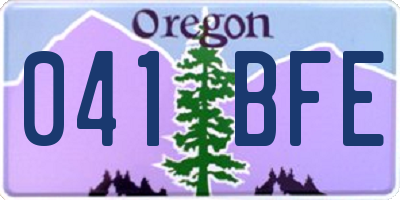 OR license plate 041BFE