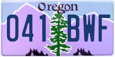OR license plate 041BWF