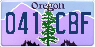 OR license plate 041CBF