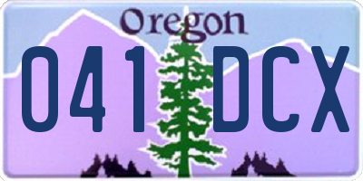 OR license plate 041DCX