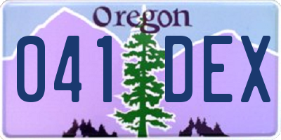 OR license plate 041DEX