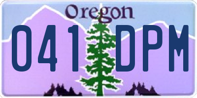 OR license plate 041DPM