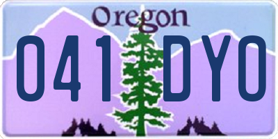 OR license plate 041DYO