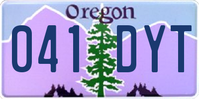 OR license plate 041DYT