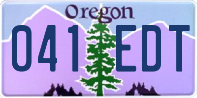 OR license plate 041EDT