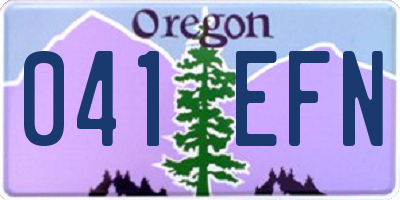 OR license plate 041EFN