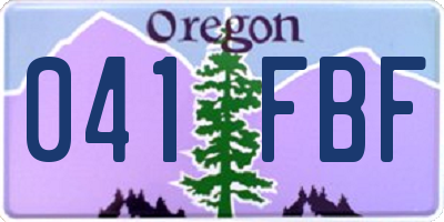 OR license plate 041FBF