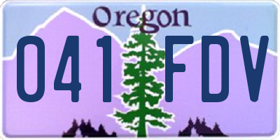 OR license plate 041FDV