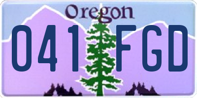OR license plate 041FGD