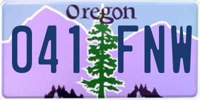 OR license plate 041FNW