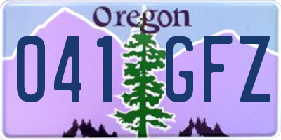 OR license plate 041GFZ