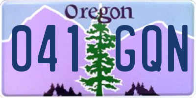 OR license plate 041GQN