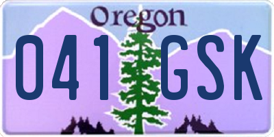 OR license plate 041GSK