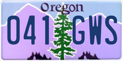 OR license plate 041GWS