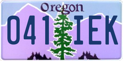 OR license plate 041IEK