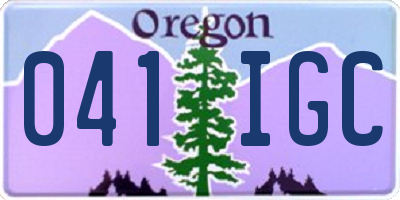 OR license plate 041IGC