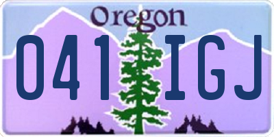 OR license plate 041IGJ
