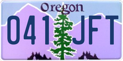 OR license plate 041JFT