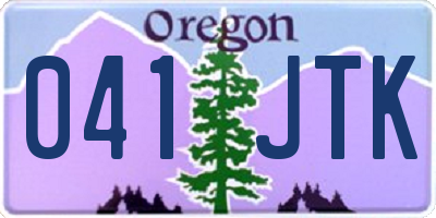 OR license plate 041JTK