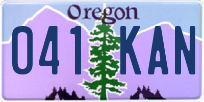 OR license plate 041KAN