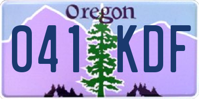 OR license plate 041KDF