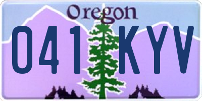OR license plate 041KYV