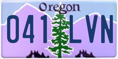 OR license plate 041LVN