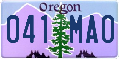 OR license plate 041MAO