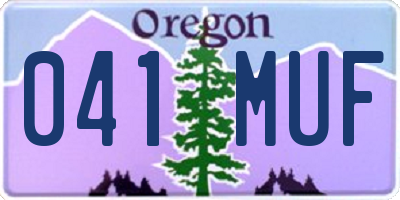 OR license plate 041MUF
