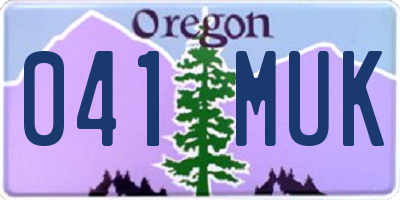 OR license plate 041MUK