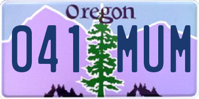 OR license plate 041MUM