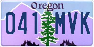 OR license plate 041MVK