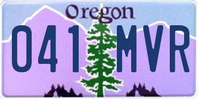 OR license plate 041MVR