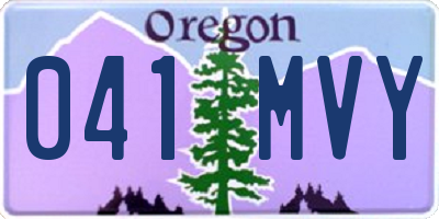 OR license plate 041MVY