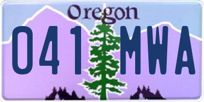 OR license plate 041MWA