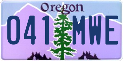 OR license plate 041MWE