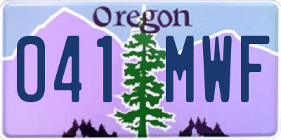 OR license plate 041MWF