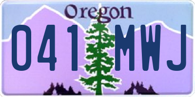 OR license plate 041MWJ