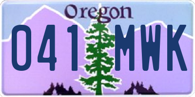 OR license plate 041MWK
