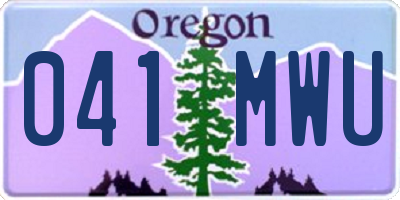 OR license plate 041MWU