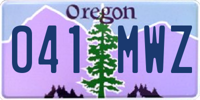 OR license plate 041MWZ