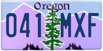 OR license plate 041MXF