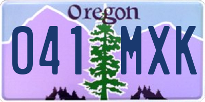 OR license plate 041MXK