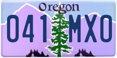 OR license plate 041MXO