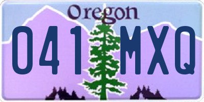 OR license plate 041MXQ